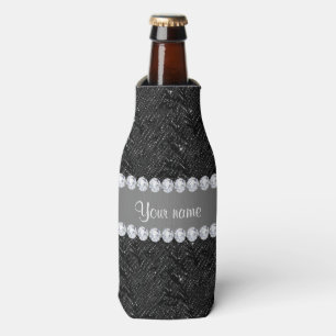 Enfriador De Botellas Falsas chispas negras y diamantes de las