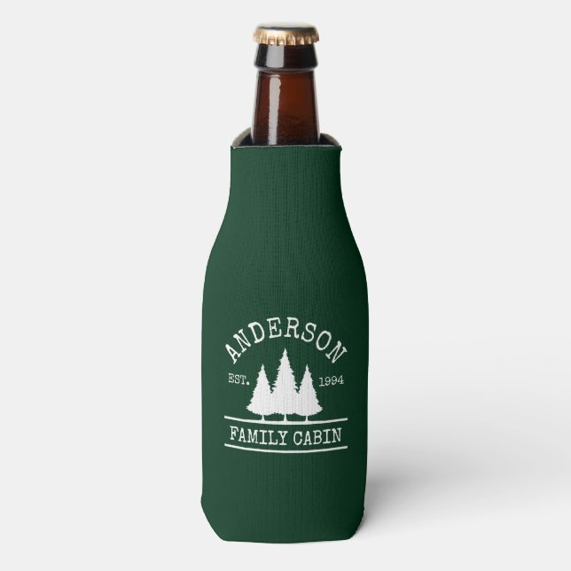 Enfriador De Botellas Familia Cabina Nombre Bosque Verde (Frente de la botella)
