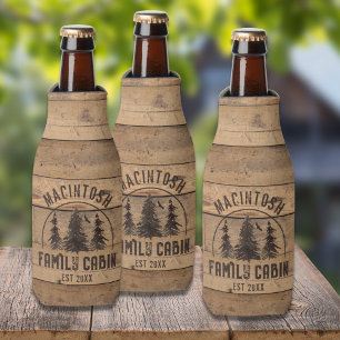 Enfriador De Botellas Familia Cabina Rustic Wood Personalizada