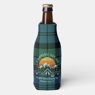 Enfriador De Botellas Familia de Tartán Escocés Plaid Retro Camping Squa