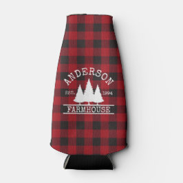 Enfriador De Botellas Familia Farmhouse Nombre Red Buffalo Plaid