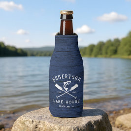 Enfriador De Botellas Familia Rusa Nombre Lago Casa Marina Madera Azul