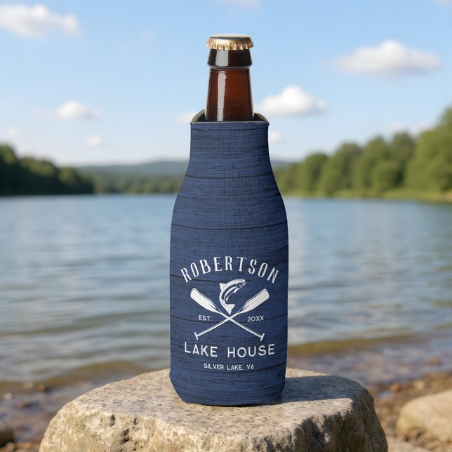 Enfriador De Botellas Familia Rusa Nombre Lago Casa Marina Madera Azul (Subido por el creador)