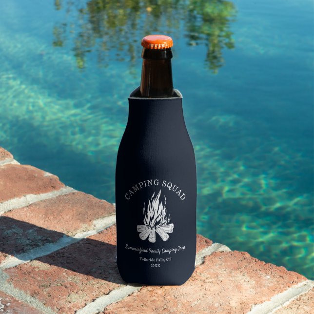 Enfriador De Botellas Family Vacation Campfire Camping Trip Custom (Piscina in situ)