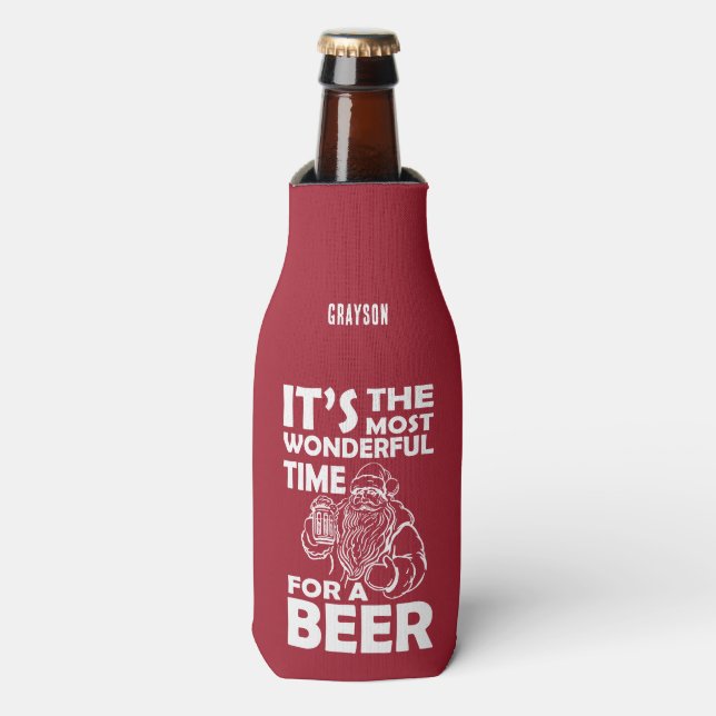 Enfriador De Botellas Famoso Navidad Maravilloso momento para un nombre  (Frente de la botella)