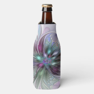 Enfriador De Botellas Fantasia abstracta moderna y colorida de flor frac