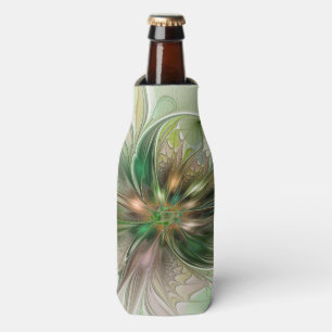 Enfriador De Botellas Fantasía abstracta moderna y colorida Flor fractal