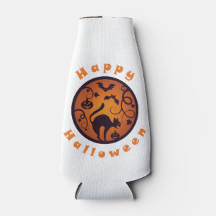 Enfriador De Botellas Felices arañas y murciélagos de gatos negros en la