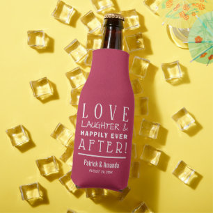 Enfriador De Botellas Felices para Siempre BODA MAGENTA