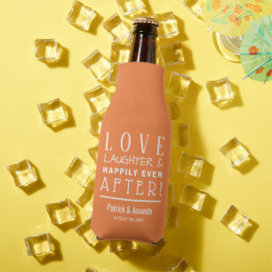 Enfriador De Botellas Felices para Siempre Boda NARANJA