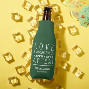 Enfriador De Botellas Felices para Siempre Bodas VERDE ESmeralda