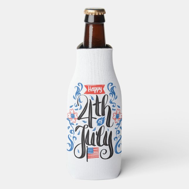Enfriador De Botellas Feliz 4 de julio (Frente de la botella)
