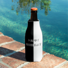 Enfriador De Botellas Feliz cumpleaños Retro Op Art Black White Stylish