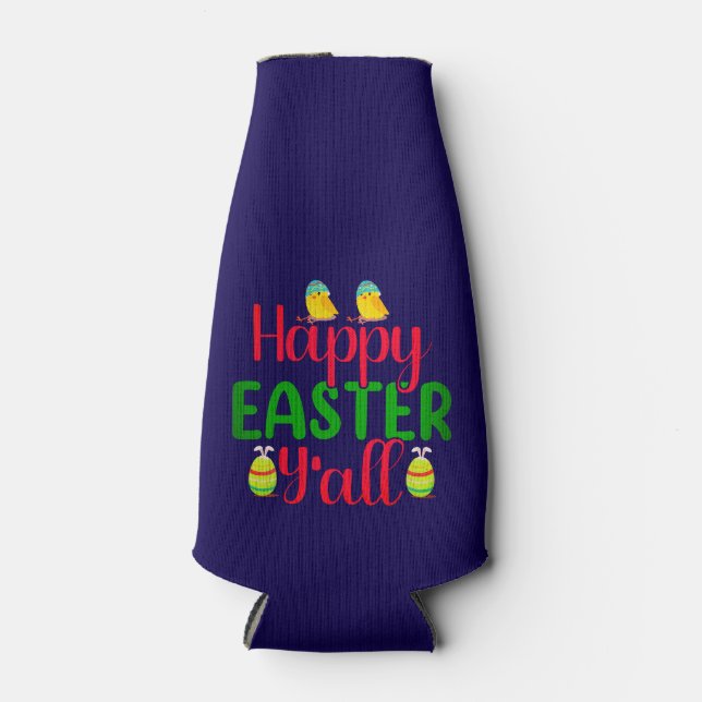 Enfriador De Botellas Feliz Día de Pascua Y'all-29791 (Anverso)