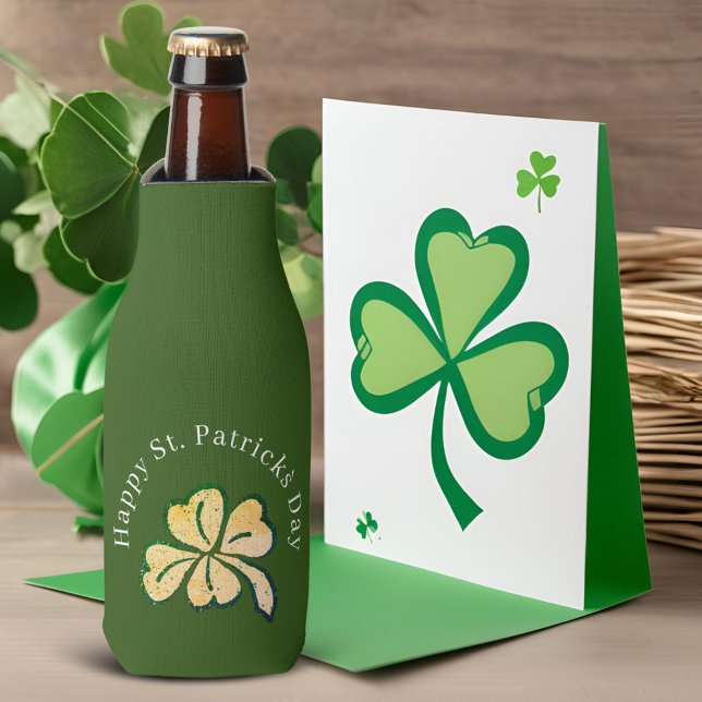 Enfriador De Botellas Feliz Día de San Patricio Shamrock Clover (Subido por el creador)
