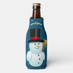 Enfriador De Botellas Feliz hombre de nieve con el mejor Gorra de felaci