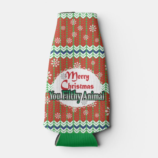 Enfriador De Botellas Feliz Navidad Frío de botella alegre (Anverso)