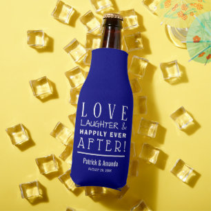 Enfriador De Botellas Feliz para Siempre BODAS AZUL MARINO