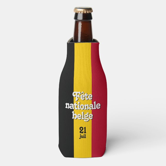 Enfriador De Botellas Fête nationale belga bandera belga (Frente de la botella)