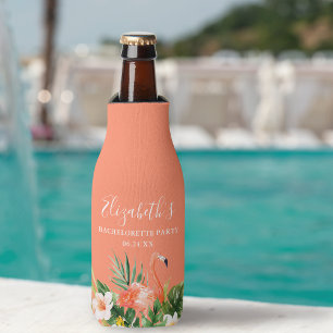Enfriador De Botellas Fiesta de Bachelor Floral de Coral Tropical
