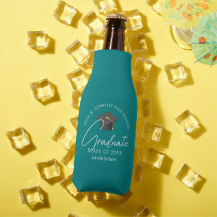 Enfriador De Botellas Fiesta de graduación personalizada en azul turques
