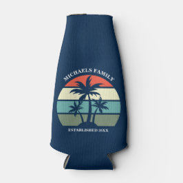 Enfriador De Botellas Fiesta de playa Blue Sunset Blue Palm Tree