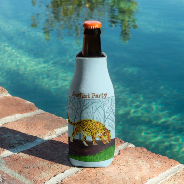 Enfriador De Botellas Fiesta de Safari Animal Salvaje Personalizado (Piscina in situ)