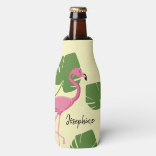Enfriador De Botellas Flamenco Rosa Amarillo Nombre Personalizado 