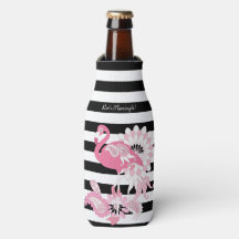 Flamenco Rosa Caprichoso con Rayas Negras y Blanca