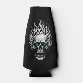 Enfriador De Botellas Flaming Skull Personalized