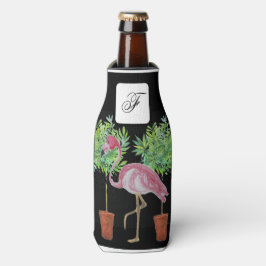 Enfriador De Botellas Flamingo negro rosa Flamingos puede enfriar el fra