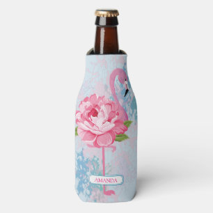 Enfriador De Botellas Flamingo rosa pintado a mano
