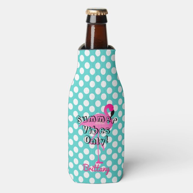 Enfriador De Botellas Flamingo Verano Vibes Sólo Frasco Frasco (Frente de la botella)