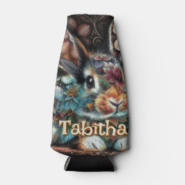 Enfriador De Botellas Floral de conejo de conejo chiflada caprichosa per