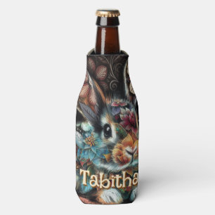 Enfriador De Botellas Floral de conejo de conejo chiflada caprichosa per