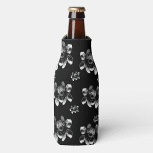 Enfriador De Botellas Flores Blancas En Negro,