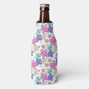 Enfriador De Botellas flores brillantes arcoíris coloridas abejas floral