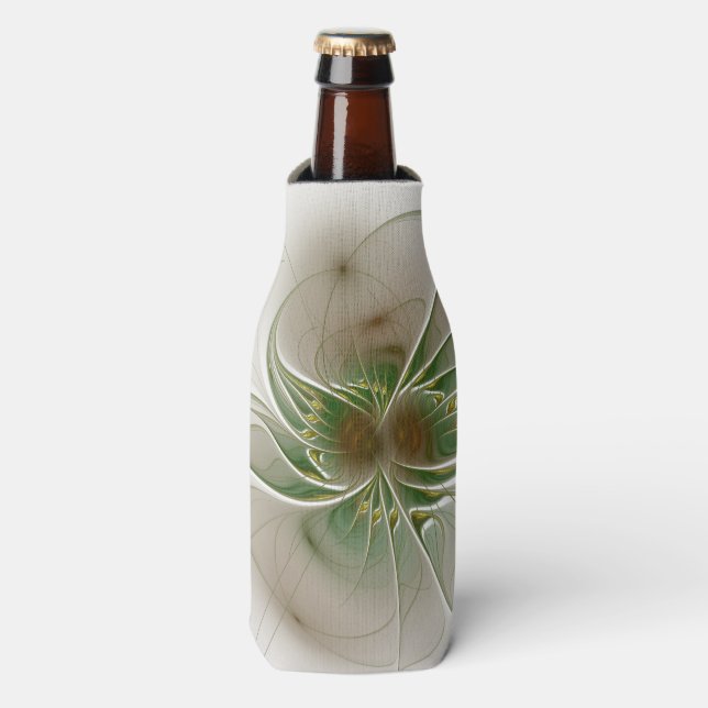 Enfriador De Botellas Flores de fantasía fractal blandas y tendientes (Frente de la botella)