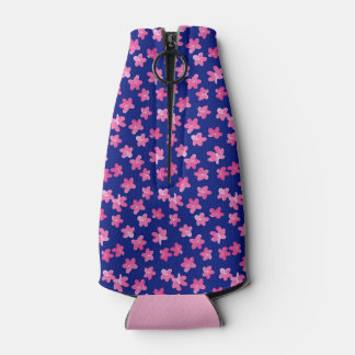 Enfriador De Botellas Flores frescas y brillantes en color rosa sobre fo