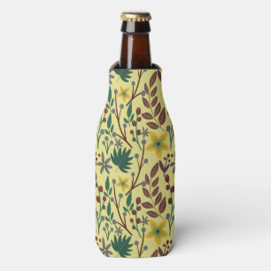 Enfriador De Botellas Flores, hojas, ramas sin costura florales