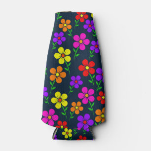 Enfriador De Botellas Flores Multicolores Patrón Floral