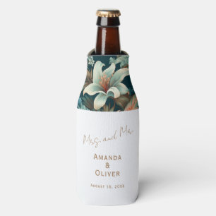 Enfriador De Botellas Flores Tropicales Elegantes Sra. Sr. Floral Boda
