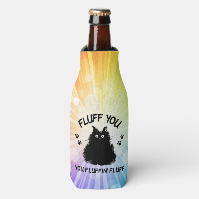Enfriador De Botellas Fluff You Fluffin Fluff Kitty Cat (Frente de la botella)