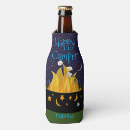 Enfriador De Botellas Fogata de Camper Feliz Personalizado