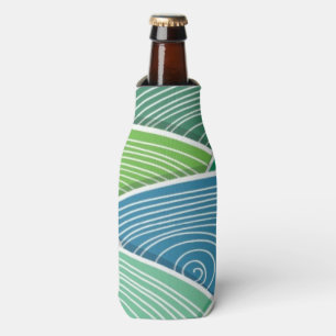 Enfriador De Botellas Fondo de ondas verdes abstractas encrespadas