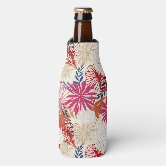 Enfriador De Botellas Fondo floral 3 (Frente de la botella)