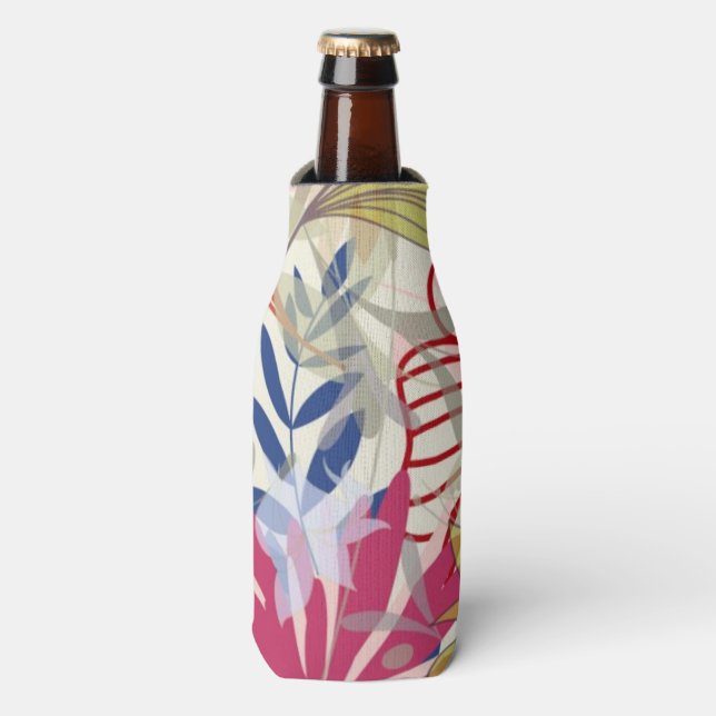 Enfriador De Botellas Fondo floral 6 (Frente de la botella)