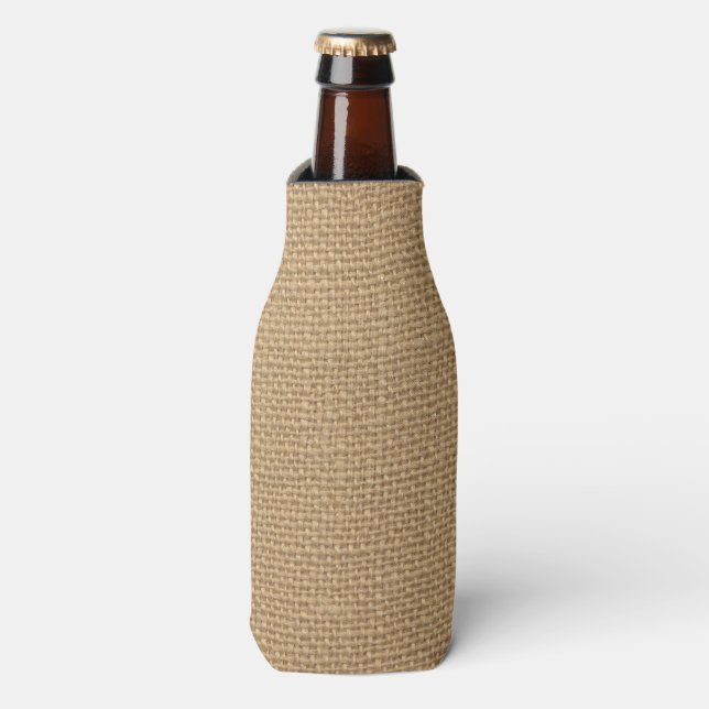 Enfriador De Botellas Fondo Rústico Burlap Impreso (Frente de la botella)