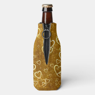 Enfriador De Botellas Forma del corazón del amor dorado