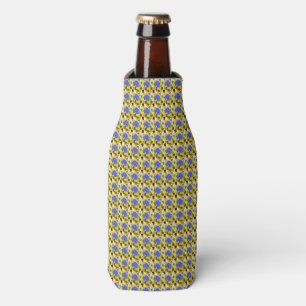 Enfriador De Botellas Formas de Ilustracion azul amarillo